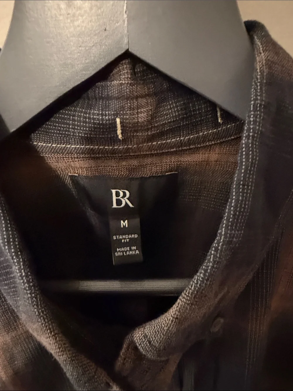 Banana Republic Relaxed Black & Brown Plaid Button-Down Shirt